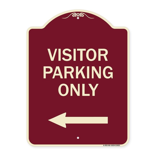 Signmission Reserved Parking Visitor Parking W/ Left Arrow Heavy-Gauge Aluminum Sign, 24" x 18", BU-1824-23021 A-DES-BU-1824-23021 - main